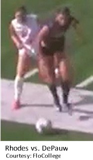 battle for the ball, Rhodes vs. DePauw, 2026